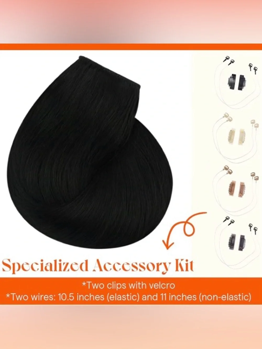 Sunny Hair 16” Invisible Fish Line Extensions 85G # 1 Jet Black Remy Human Hair